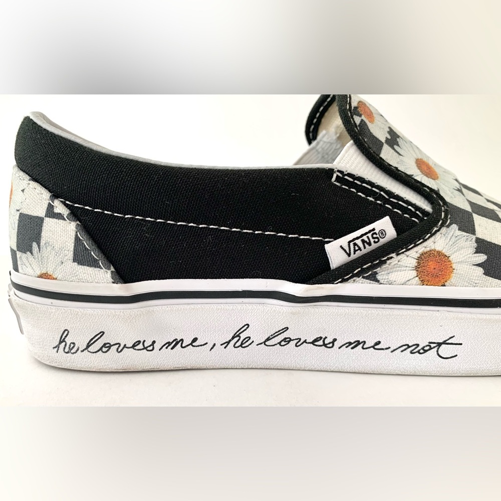 Van’s slip on “He loves me, he loves me not” shoe.